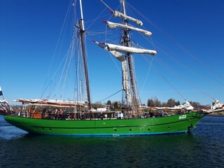 sailing boat in the pictorial habour of Kappeln