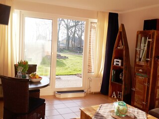 living room with access to the terrace and ocean view