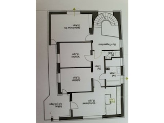 Grundriss der  3 Zimmer Wohnung 1. OG