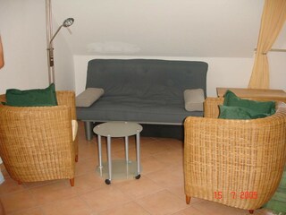 Wohnbereich mit Bettsofa (160x200)