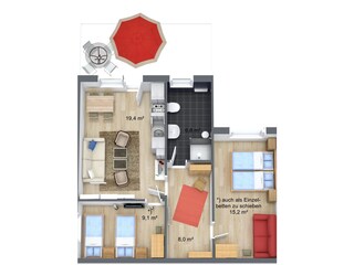 FW Terrasse, Eingang von der Terrasse