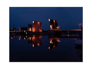 Schleibrücke in Kappeln bei Nacht