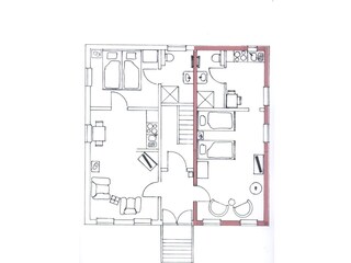 Ferienwohnung  im markierten Bereich