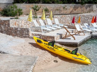 The private beach reserved for our guests