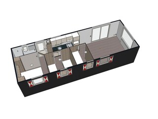 Chalet Serooskerke Pianta del piano 24