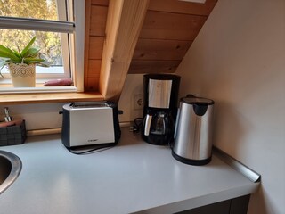 Die Küche/ Toaster/Filterkaffemaschine