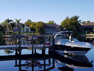 Start your boat trips from the private jetty