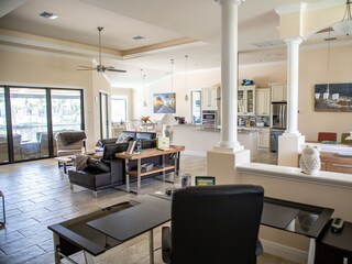 Open and bright living area in Florida style