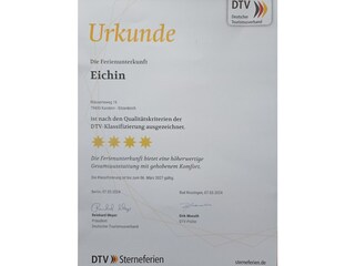 DTV Urkunde - 4 Sterne Auszeichnung