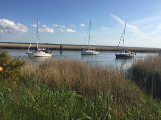 Segelboote an der Meiningenbrücke