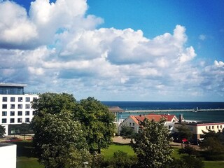 Blick vom Balkon auf die Seebrücke