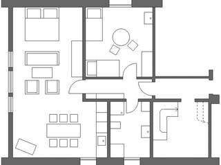 Ferienwohnung Eilers - Grundriss (Oberwohnung)