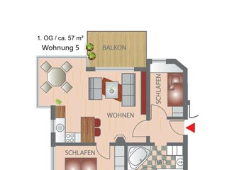 Appartamento per vacanze Großenbrode Pianta del piano 20