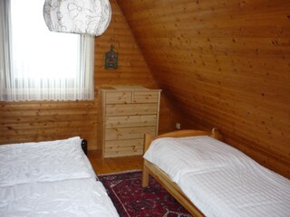 Blick in ein Schlafzimmer
