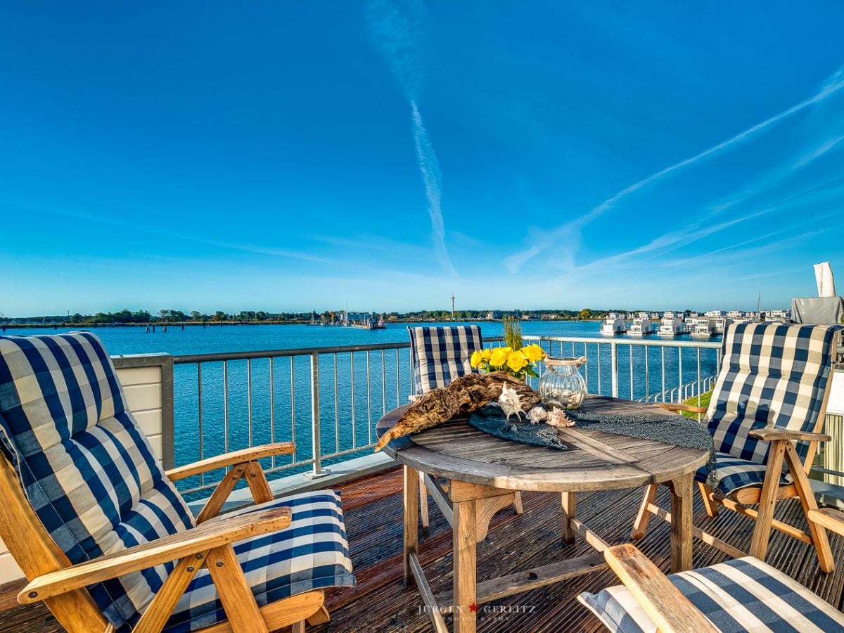 Schleiblick - Sonnenterrasse mit Panoramablick üer den Hafen