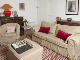 Living room with fireplace