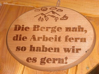 Spruch des Tages im Frühstückslokal