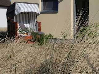 Strandkorb auf hinterer Terrasse