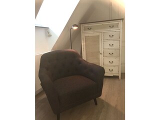 Schlafzimmer im oberen Bereich der Wohnung