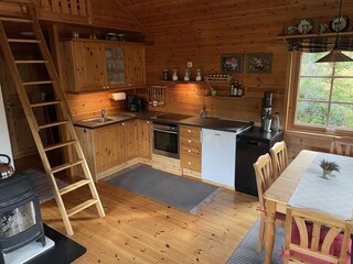 view to the kitchen and the stairs to 1st floor