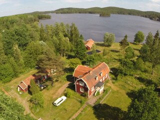 Smålunda By Air with all houses and the lake
