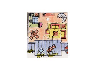 GHrundriss der Wohnung 2 Hochparterre