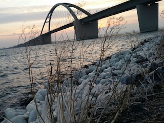 Fehmarnsundbrücke im Winter