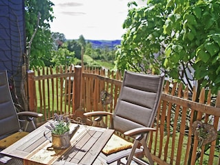 South-facing balcony by the lime trees with a Sieg valley view