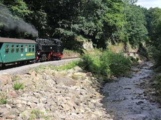 old steam train Weißeritztalbahn