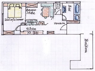 grundriss der 50 m² Wohnung