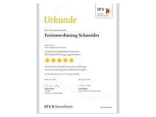 Ferienwohnung Schneider, DTV-Klassifizierung 2023