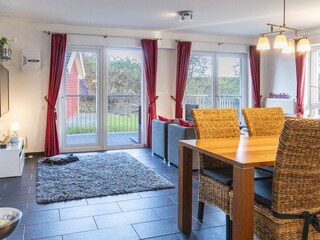 Living room with dining table