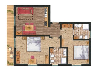 Vakantieappartement Wengen (Südtirol) Grondplan 41