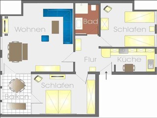 Holiday apartment Binz Floor Plan 21