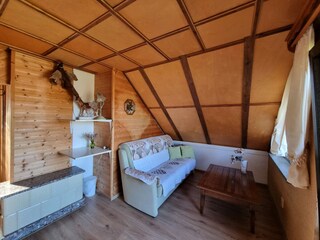 Sitzecke mit Schlafcouch