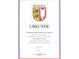 Urkunde Denkmalschutz
