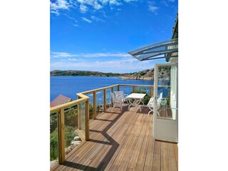 Veranda vor dem Haus mit tollem Meerblick!