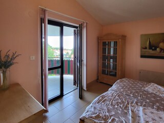 Schlafzimmer Balkonausgang mit Meerblick