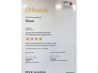 Urkunde 4 Sterne Zertifizierung