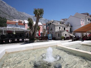 Fountain in front of apartment
