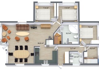 Vakantiehuis Vorupør Grondplan 7