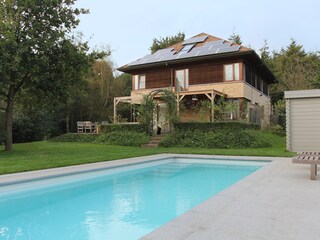 Heated swimming pool and garden