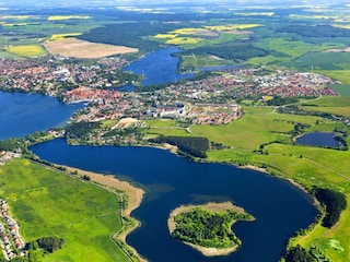 Die Stadt aus der Luft gesehen.