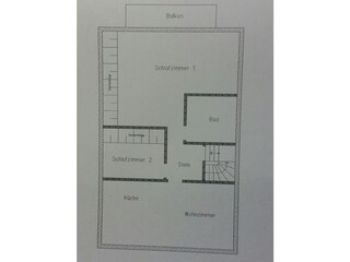 Floor plan - Moseltraum holiday apartment with mountain views and balcony.