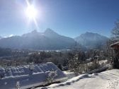 Aussicht im Winter direkt auf den Watzmann