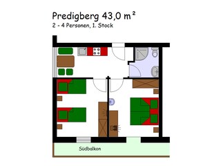 Vakantieappartement Galtür Grondplan 12