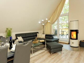 Gemütliches Wohnzimmer mit Kamin