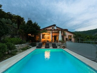 The pool at night.