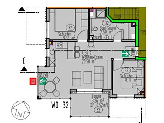 Appartamento per vacanze Großenbrode Pianta del piano 28
