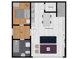 Appartamento per vacanze Nieuwvliet Pianta del piano 22